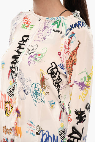 Printed Sheer Top