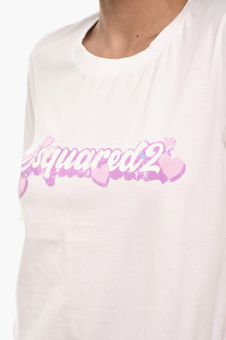 T-shirt Girocollo in Cotone Con Logo