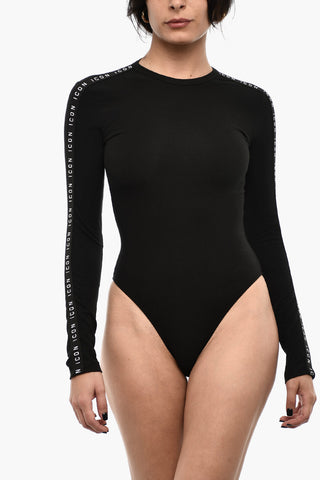 Top Underwear a Maniche Lunghe con Logo Laterale