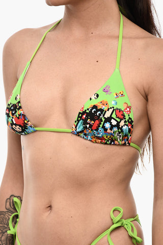 Printed Triangle Bikini Top