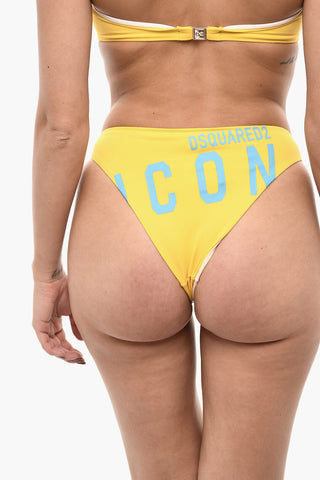 Solid Color Bikini Bottom with Back Logo