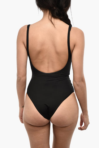 Nylon One Piece Swimsuit with Frontal Logo