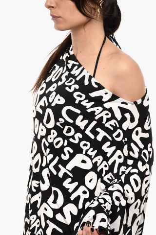 All-Over Logo Two-Tone Mini Beach Cover-up Dress
