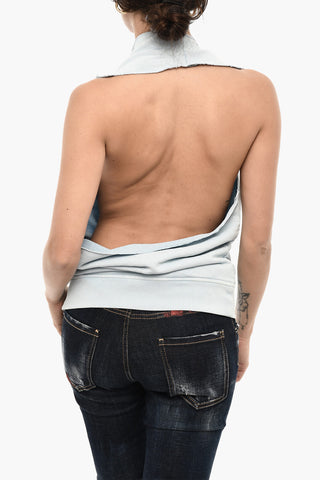 Top In Cotone Halter Neck Con Scollo Profondo