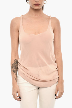 Transparenter Top aus Seide und Nylon