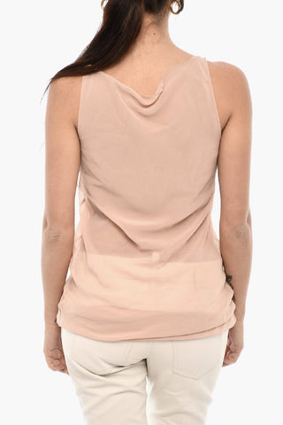 Transparenter Top aus Seide und Nylon