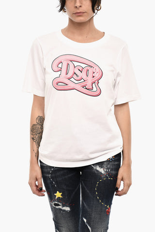 T-shirt Girocollo in Cotone con Monogram