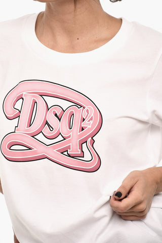 T-shirt Girocollo in Cotone con Monogram