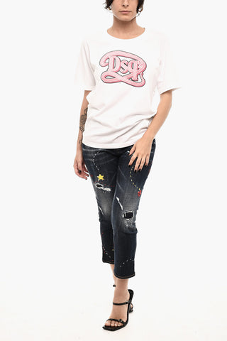 T-shirt Girocollo in Cotone con Monogram