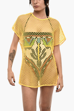 Einfarbiges Openwork-Cover-up