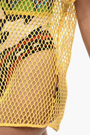 Einfarbiges Openwork-Cover-up