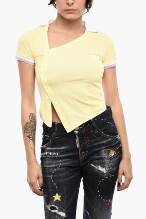 Asymmetrisches Top Mit Polo-Kragen