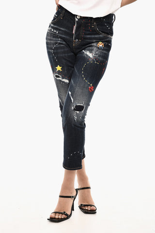 Jeans Regular Fit Distressed a Vita Regolare