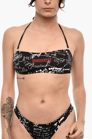 All-Over Printed Bandeau Bikini Top