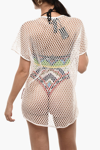 Solid Color Openwork Beach Cover-up Dress