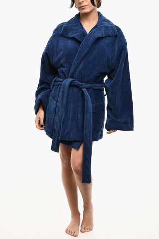 Cotton Terry Beach Bathrobe With Embroidery