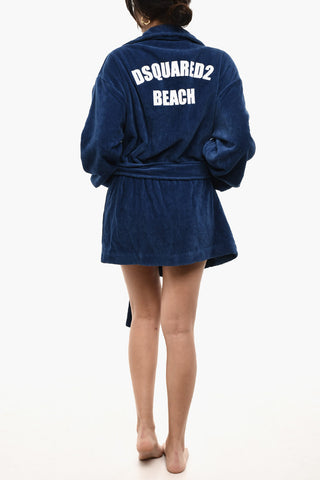 Cotton Terry Beach Bathrobe With Embroidery