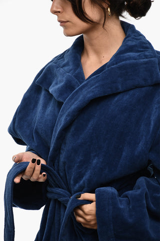 Cotton Terry Beach Bathrobe With Embroidery