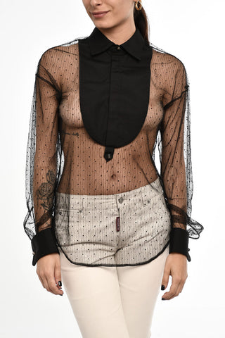 Rhinestone Sheer Blouse 