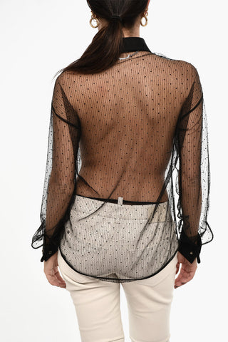 Rhinestone Sheer Blouse 