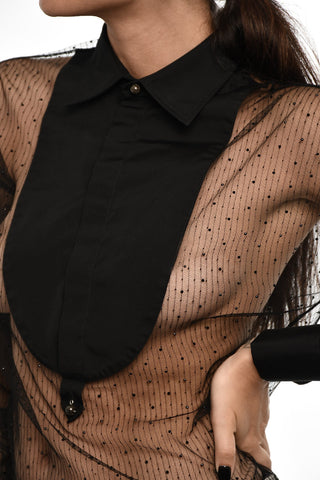 Rhinestone Sheer Blouse 