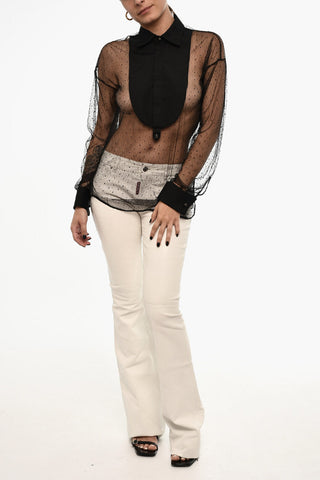 Rhinestone Sheer Blouse 