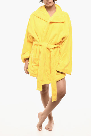 Cotton Terry Beach Bathrobe With Embroidery