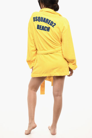 Cotton Terry Beach Bathrobe With Embroidery