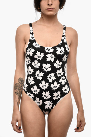All-Over Monogram Two-Tone One Piece Swimsuit