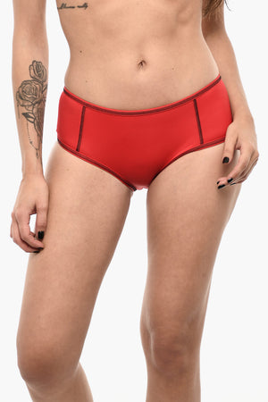 Nylon Bikini Brief with Gothic Print