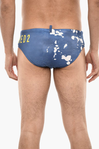 Costume Da Bagno Slip Con Motivo Splatter