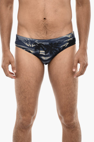 Beach Print Slip Swuimsuit