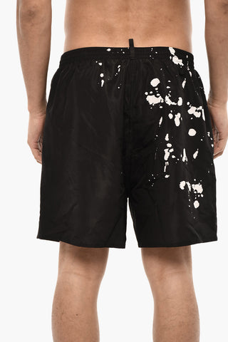 Acid Wash Effect Swim Shorts