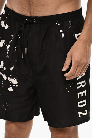 Acid Wash Effect Swim Shorts