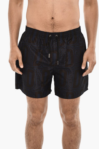 Allover Logo Print MIDI Swimshorts