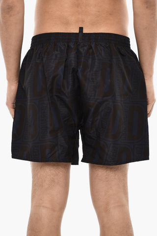 Allover Logo Print MIDI Swimshorts