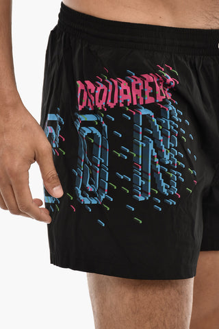 Costume Da Bagno Boxer GLITCH Stampata