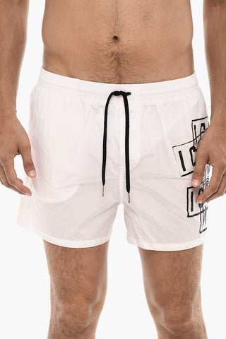 Costume Da Bagno Boxer MIDI Con Stampa Logo