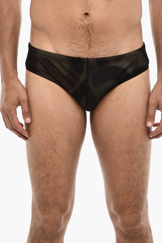 Costume Da Bagno Slip Con Motivo Camouflage