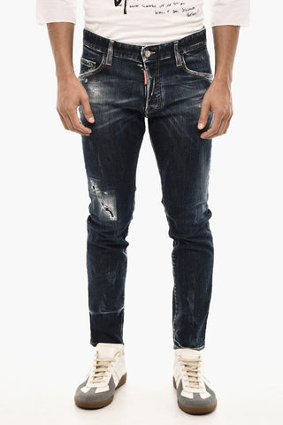 Jeans Slim Fit Effetto Distressed 16 cm