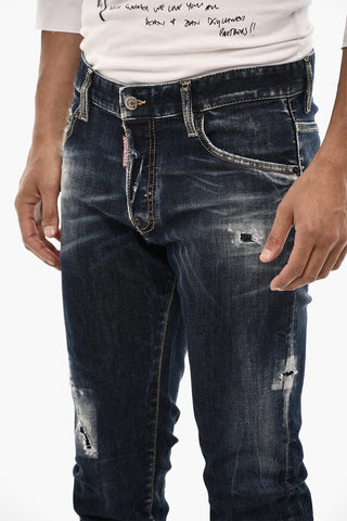 Jeans Slim Fit Effetto Distressed 16 cm