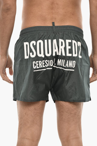 Logo Print MIDI Boxer Swimsuit