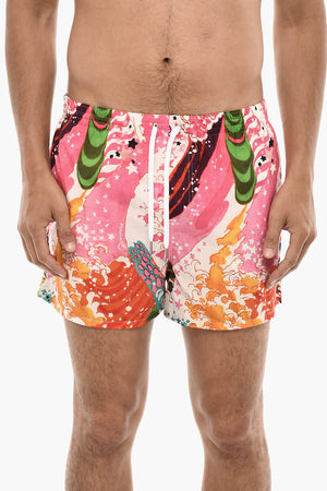 Costume Da Bagno Boxer Con Stampa Allover