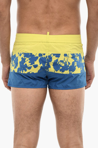 Logoed Swim Short with Floral Motif