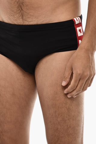 Slip Swimshorts With Logoed Contrasting Bands