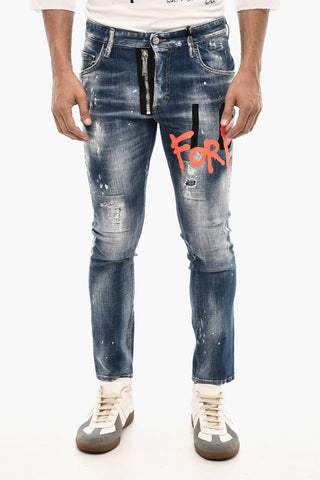 Jeans Slim Fit ICON FOREVER Effetto Splatter 15 cm