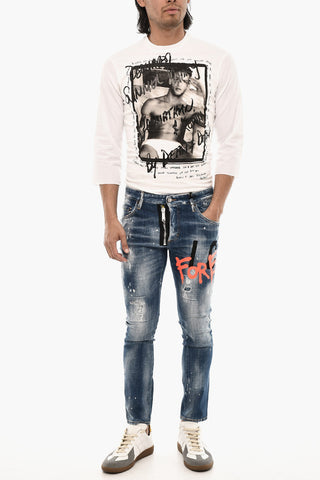 Jeans Slim Fit ICON FOREVER Effetto Splatter 15 cm