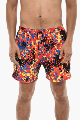 Costume Da Bagno Boxer MIDI Con Stampa Splatter
