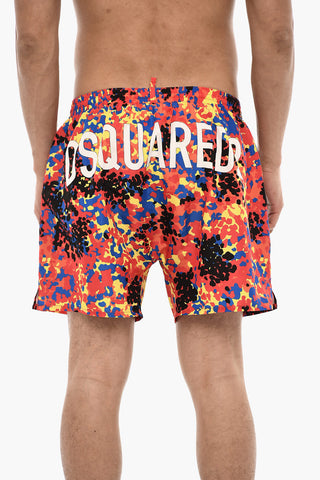 Costume Da Bagno Boxer MIDI Con Stampa Splatter