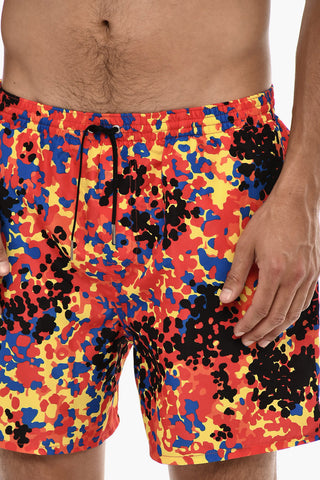 Costume Da Bagno Boxer MIDI Con Stampa Splatter